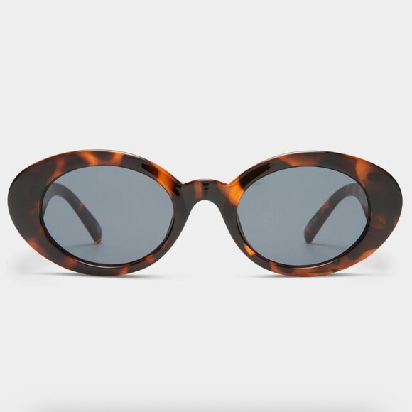 Le Specs Nouveau Vie Dark Tort oval sunglasses - Picture 2 of 6